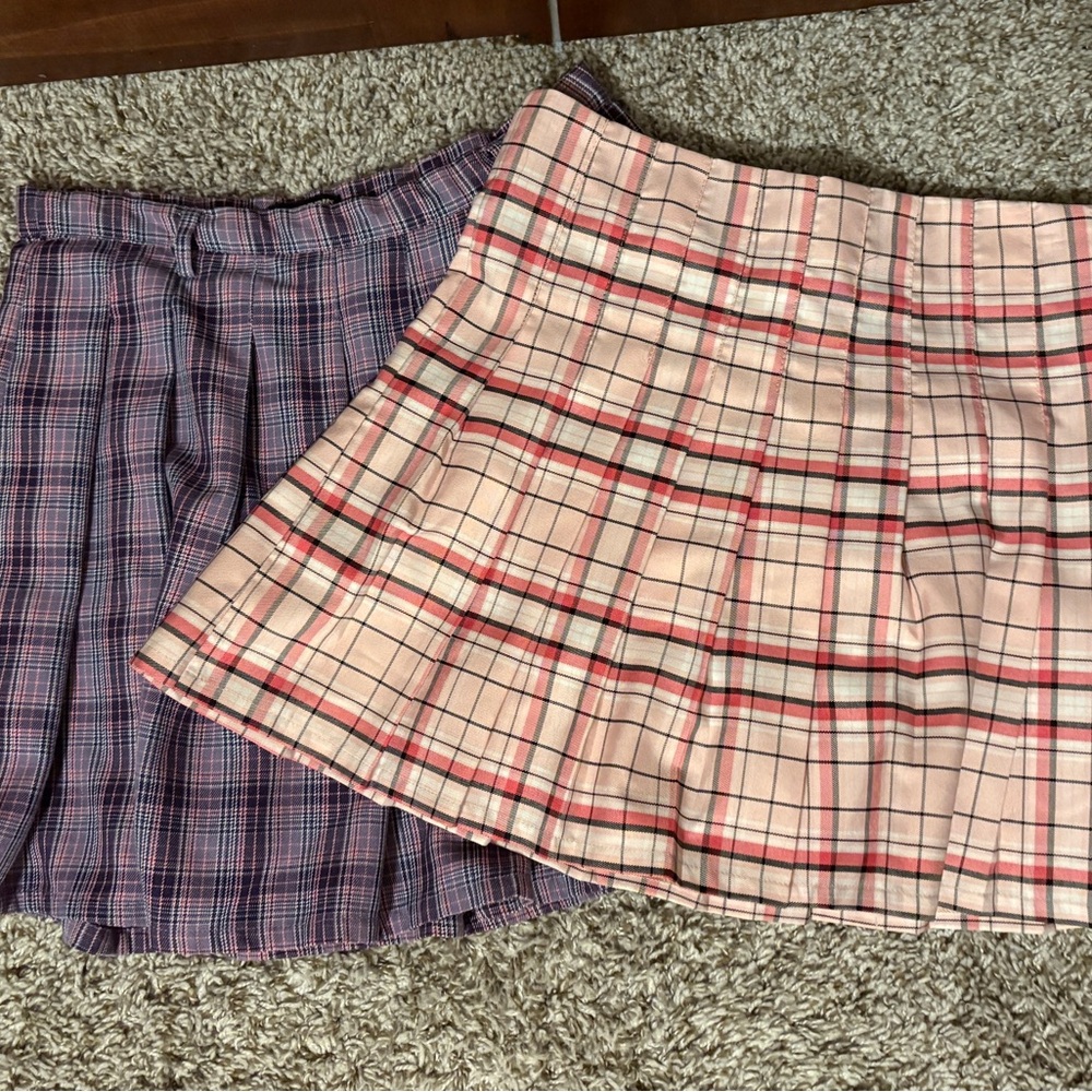 Pink & Purple Plaid tennis skirt set
